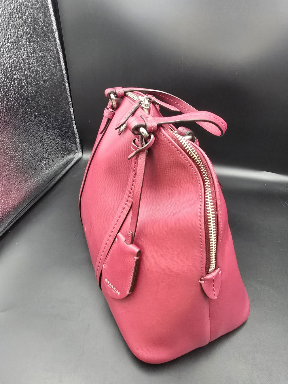 Coach Pink Leather Satchel Bag - Picture 8 of 16